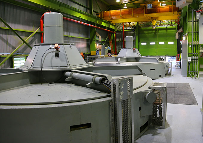 Inside hydroelectric station